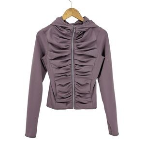 LULULEMON Bold Move Jacket Full Zip Ruching Hooded Long Sleeve Purple